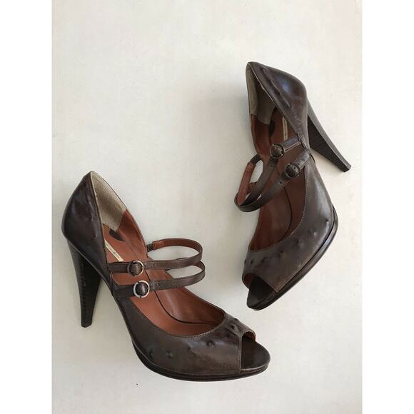 Max Studio Xpand Leather Peep Toe Heels - Picture 1 of 12
